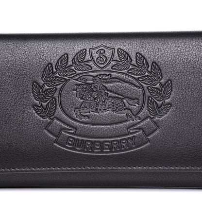 Burberry Calfskin Crest Embossed Continental Wallet Black 9 of 9