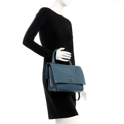 Givenchy Grained Calfskin Small Shark Lock Satchel Mineral Blue 3 of 8