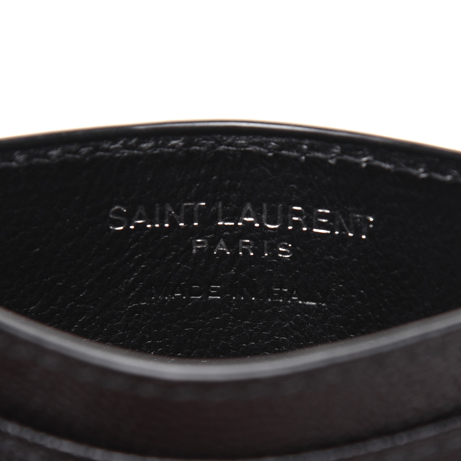 Saint Laurent Grain De Poudre Matelasse Chevron Monogram Credit Card Case Black 8 of 12