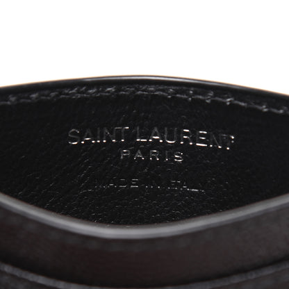Saint Laurent Grain De Poudre Matelasse Chevron Monogram Credit Card Case Black 8 of 12