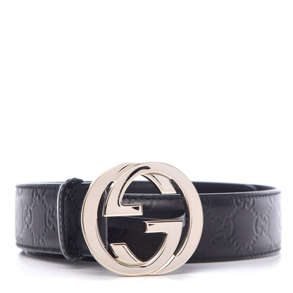 Gucci Guccissima Interlocking G Belt 75 30 Black 1 of 6