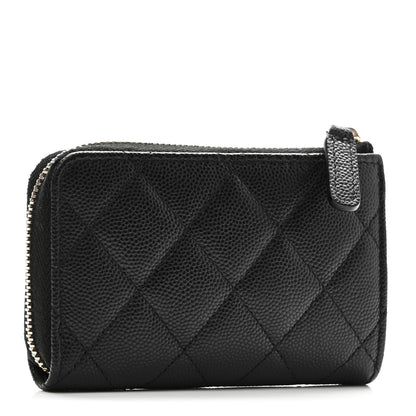 Chanel Caviar Quilted Zipped Key Holder Case Black 3 of 9
