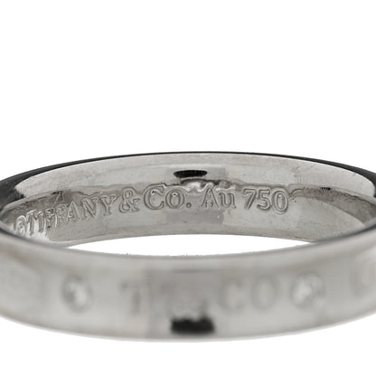 Tiffany 18K White Gold Diamond Narrow 1837 Ring 53 6.5 5 of 5