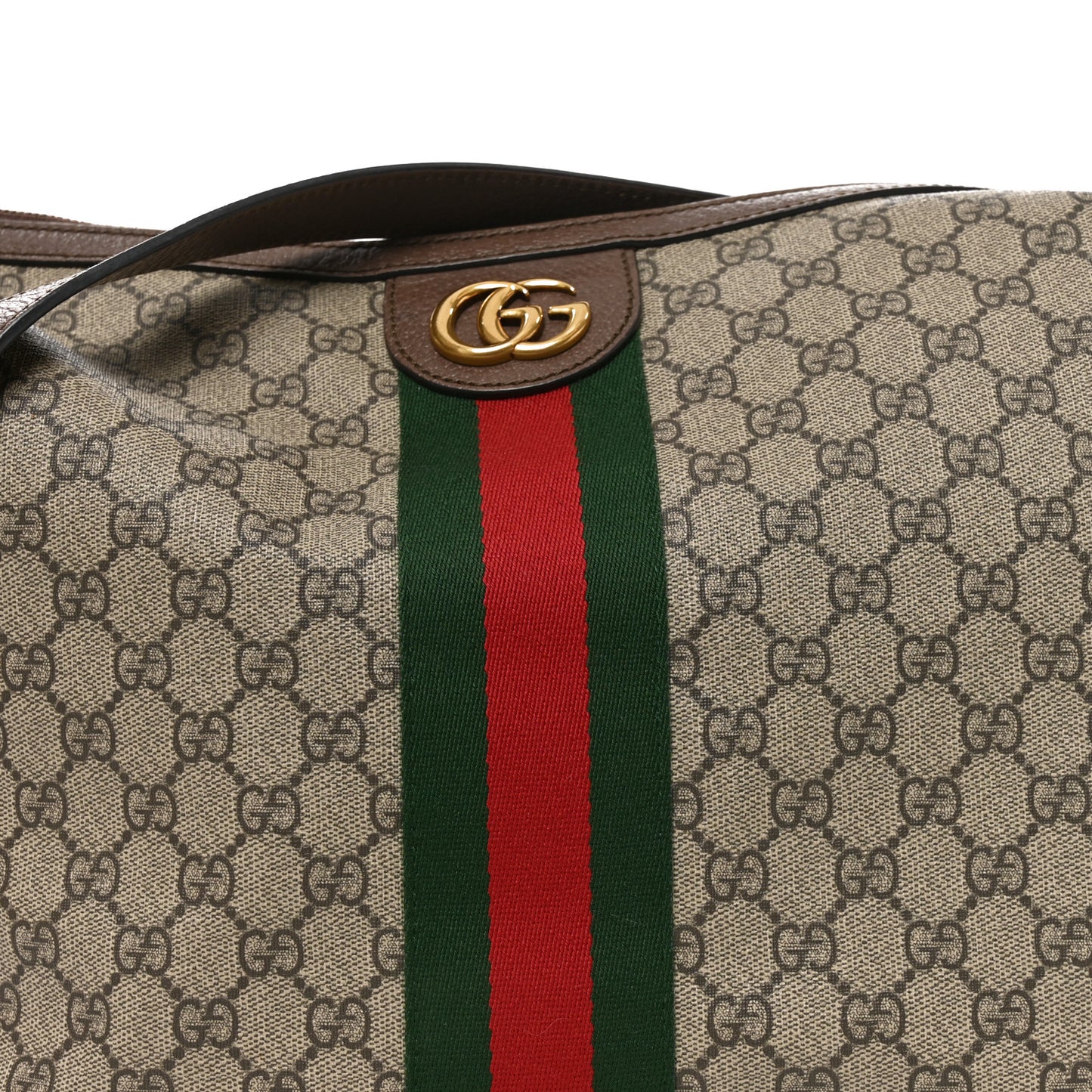 GG Supreme Monogram Web Ophidia Half Moon Hobo Brown