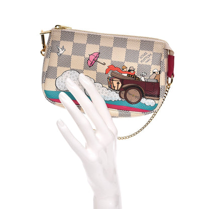 Louis Vuitton Damier Azur 2015 Christmas Animation Mini Pochette Accessories 2 of 7