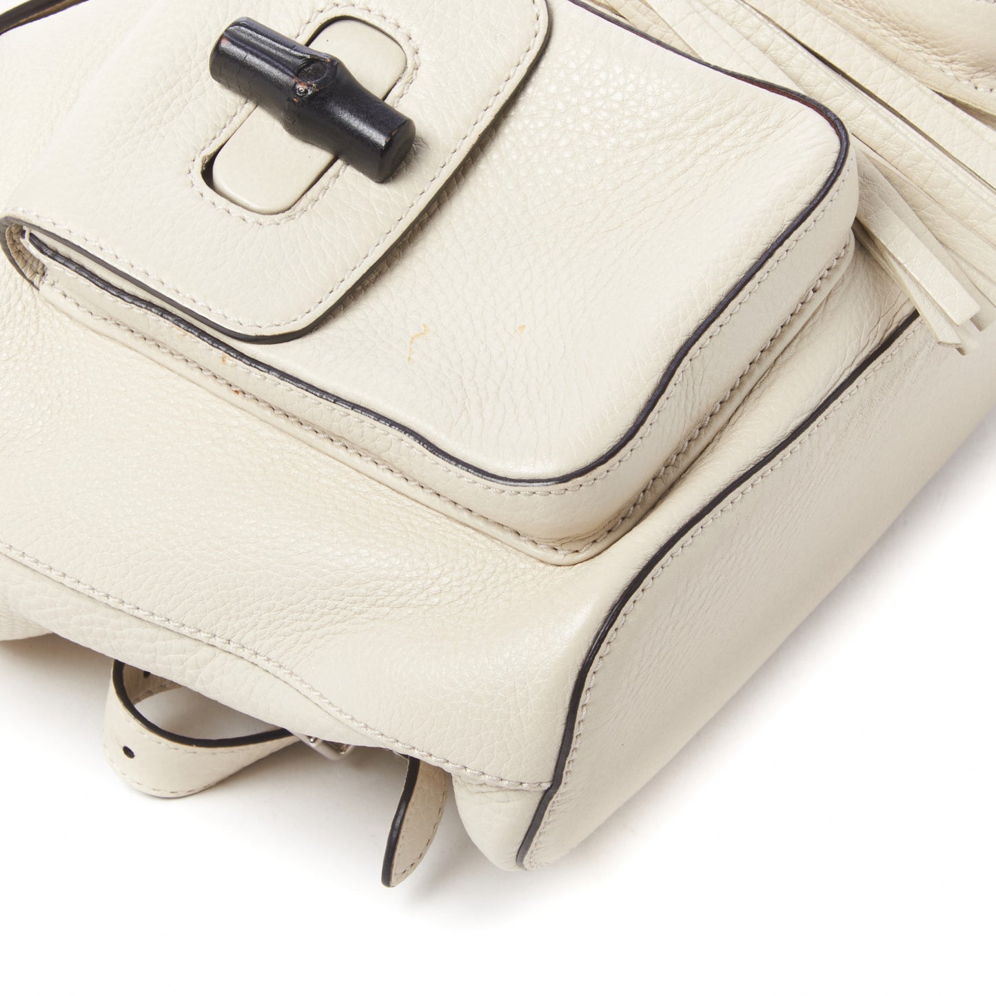 Cellarius Calfskin Medium Bamboo Backpack Mystic White