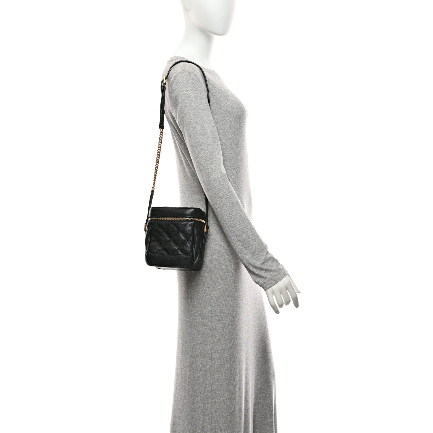 Saint Laurent Grain de Poudre Quilted 80's Vanity Bag Black 2 of 10
