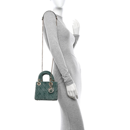Christian Dior Velvet Mini Lady Dior Green 2 of 9