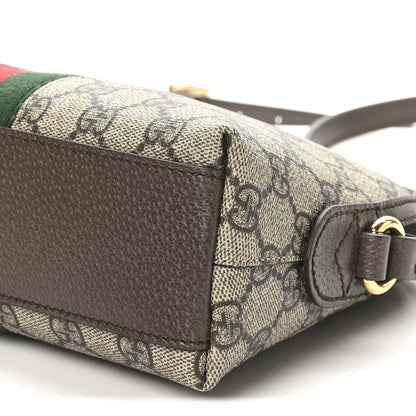 Gucci GG Supreme Monogram Textured Dollar Calfskin Web Small Ophidia Dome Shoulder Bag Beige Ebony New Acero 10 of 10