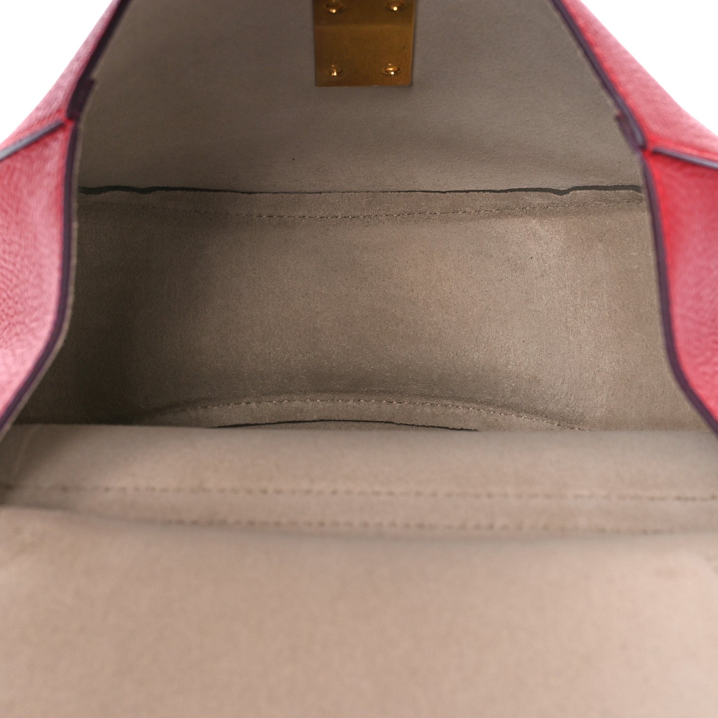 Grained Lambskin Mini Drew Shoulder Bag Plaid Red