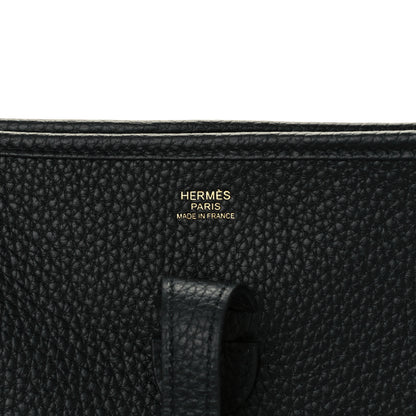Hermes Taurillon Clemence Evelyne III PM Black 5 of 10