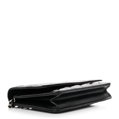 Chanel Patent Quilted Wallet On Chain WOC Black 4 of 12