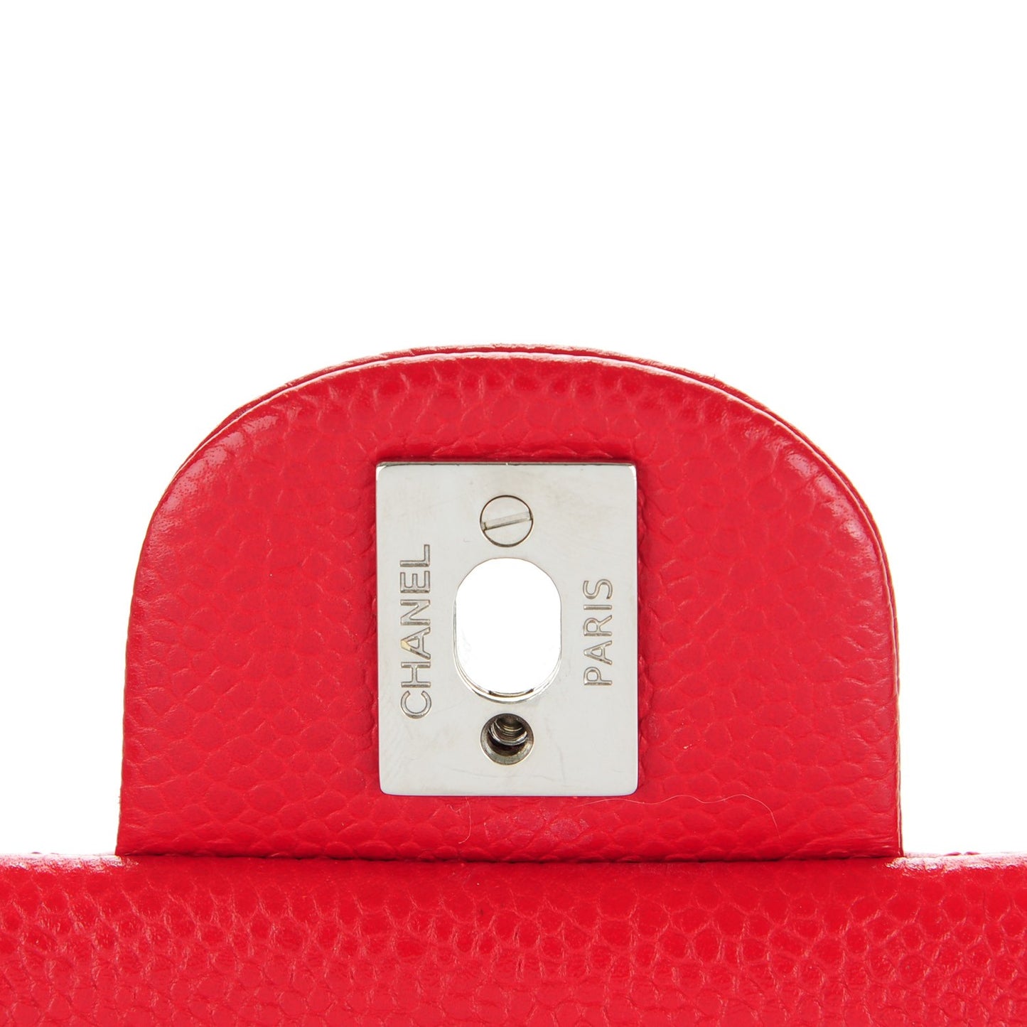 Caviar Quilted Mini Rectangular Flap Red
