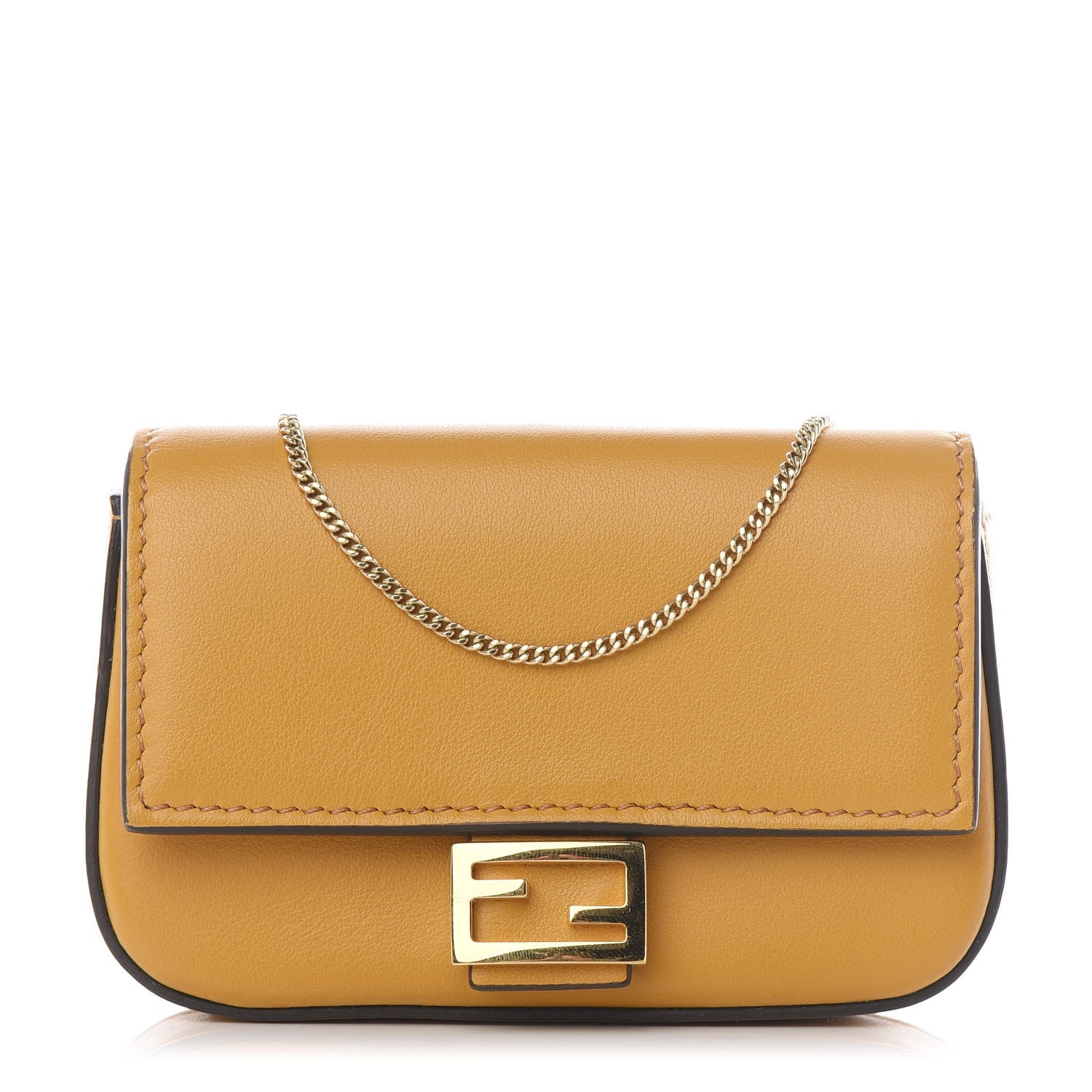 Fendi Vitello Century Opaco Nano Baguette Belt Charm Zucca 1 of 7