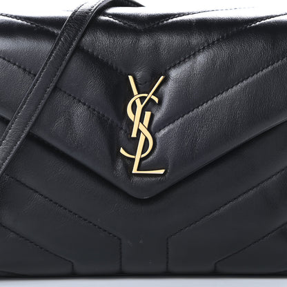 Saint Laurent Calfskin Y Quilted Monogram Toy Loulou Crossbody Bag Black 8 of 12