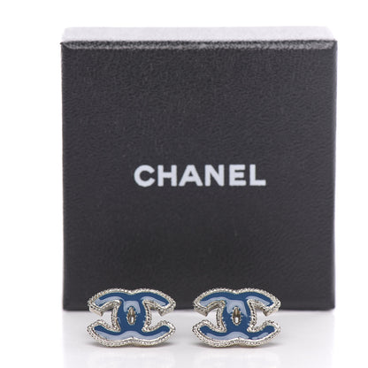 Chanel Enamel CC Earrings Blue 5 of 5