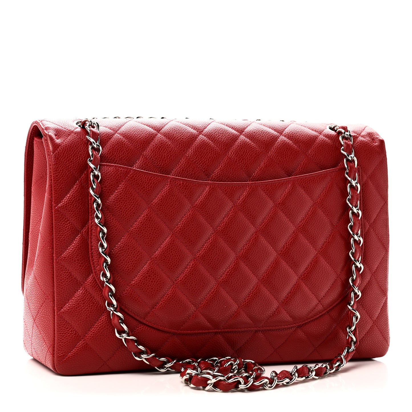 Caviar Quilted Maxi Single Flap Red