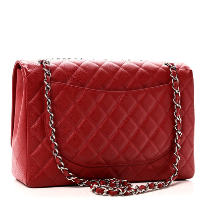Chanel Caviar Quilted Maxi Single Flap Red 3 of 10