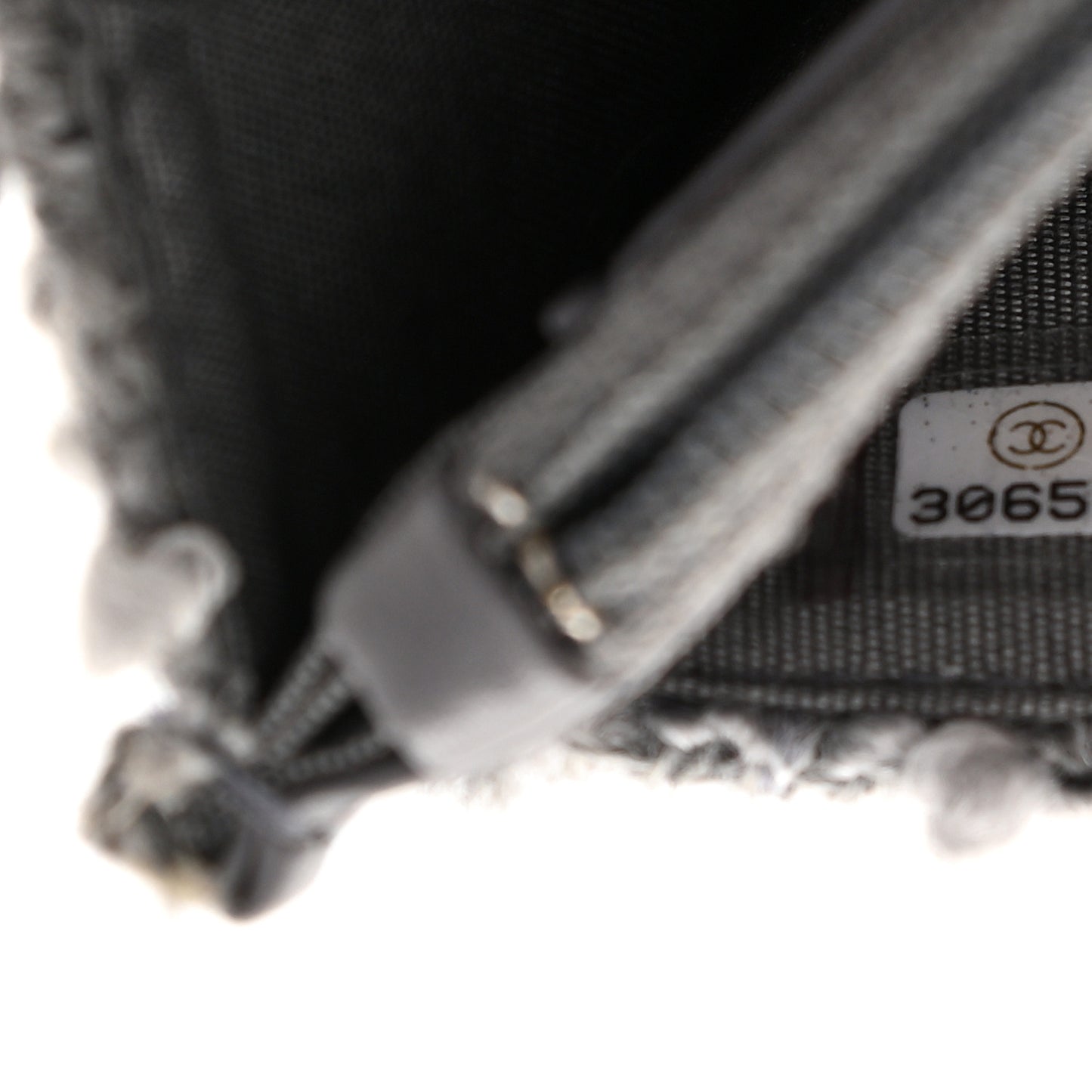 Wool Tweed Lambskin Quilted Chanel 19 Wallet On Chain WOC Grey