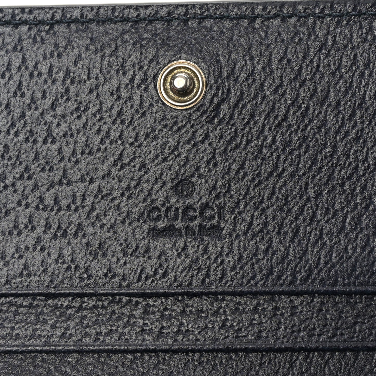 GG Supreme Monogram Textured Dollar Calfskin Web Ophidia Card Case Beige Blue