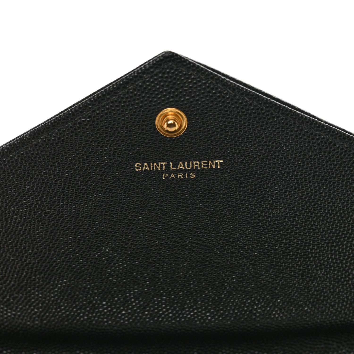 Saint Laurent Grain De Poudre Matelasse Chevron Monogram Chain Wallet Black 7 of 10