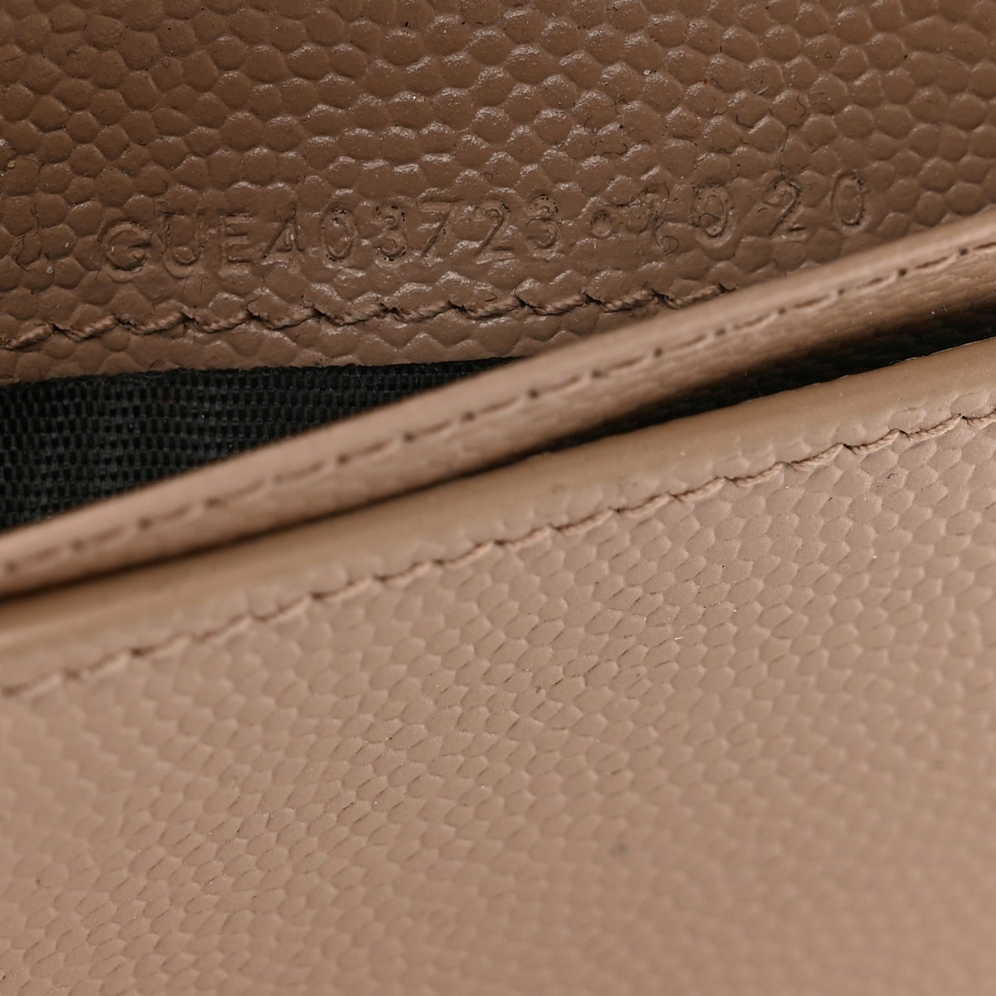 Grain De Poudre Matelasse Chevron Monogram Compact Zip Around Wallet Dark Beige