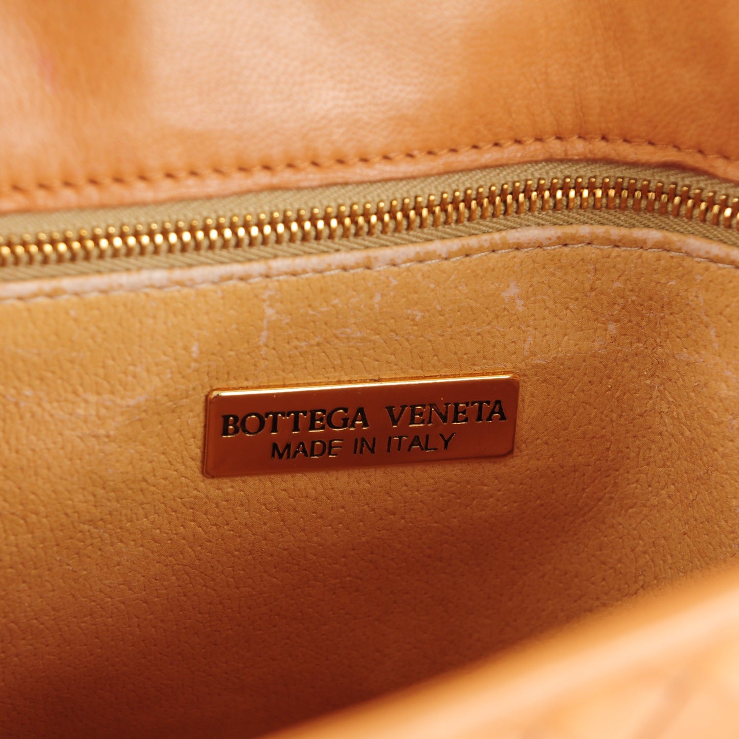 Vintage Nappa Intrecciato Woven Flap Chain Bag Beige