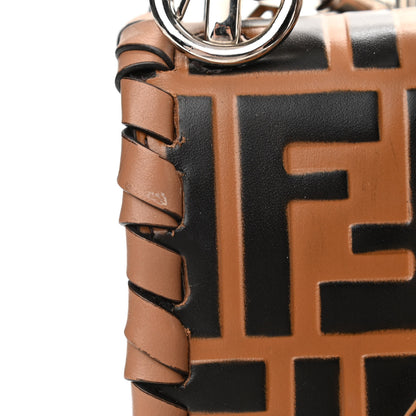 Fendi Vitello Century F is Fendi Whipstitch Threads FF Embossed Kan I Shoulder Bag Tobacco Orzo 10 of 11