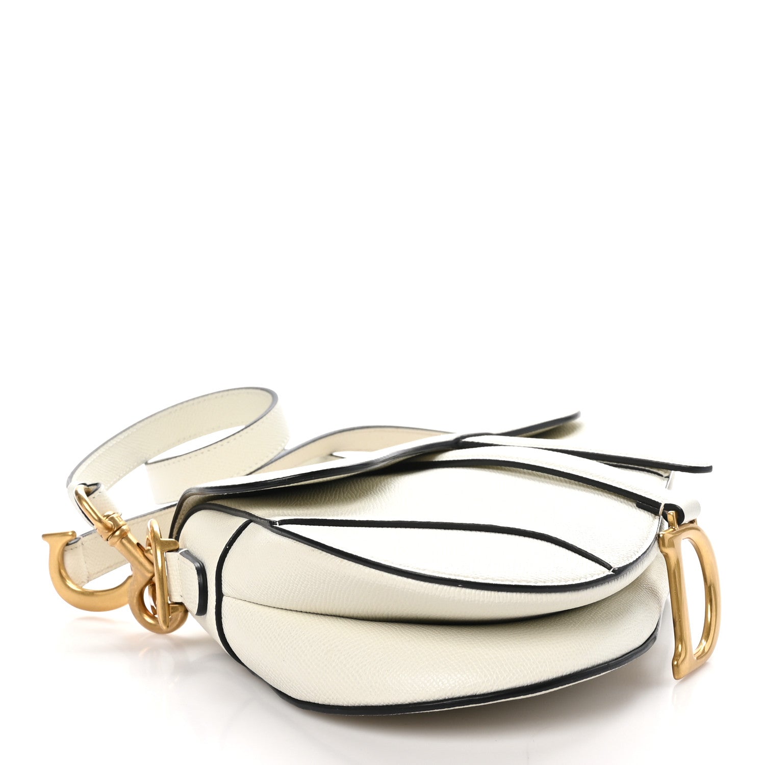 Christian Dior Grained Calfskin Saddle Bag With Strap Latte 4 of 10