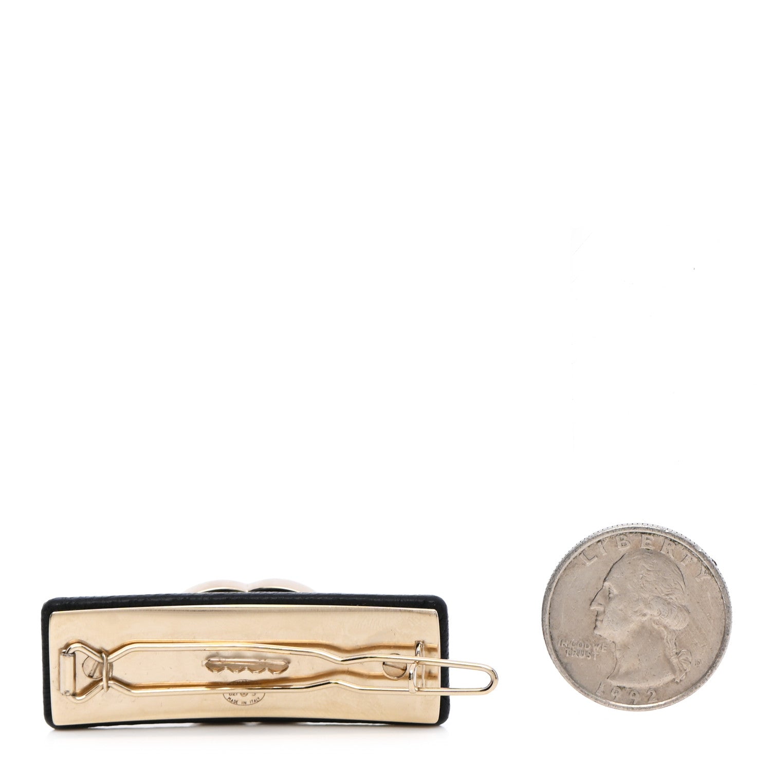 Chanel Lambskin Turnlock CC Hair Clip Barrette Black 2 of 5