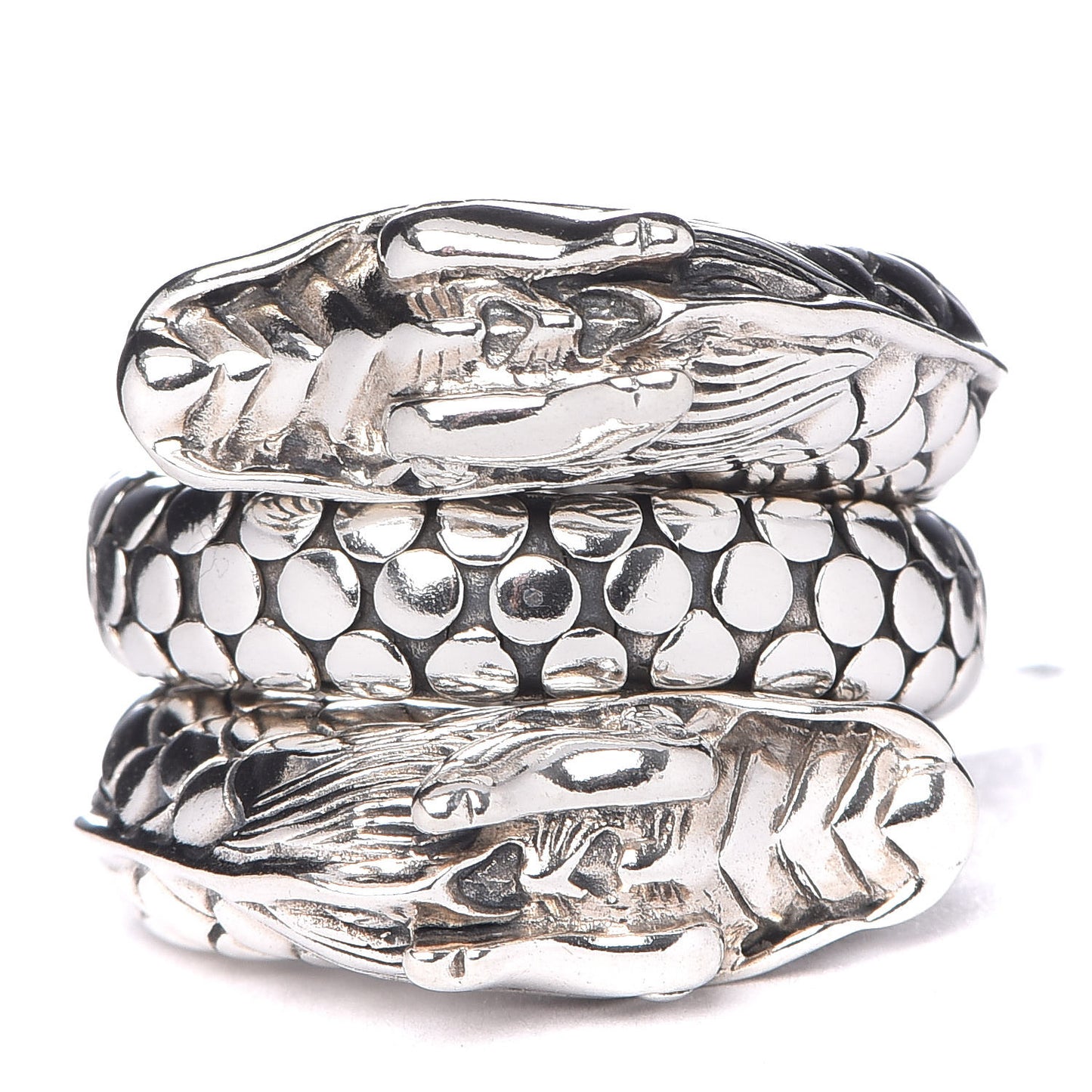 Sterling Silver Legends Naga Double Coil Ring 53 6.5