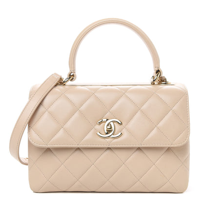 Chanel Lambskin Quilted Small Trendy CC Dual Handle Flap Bag Beige 1 of 11