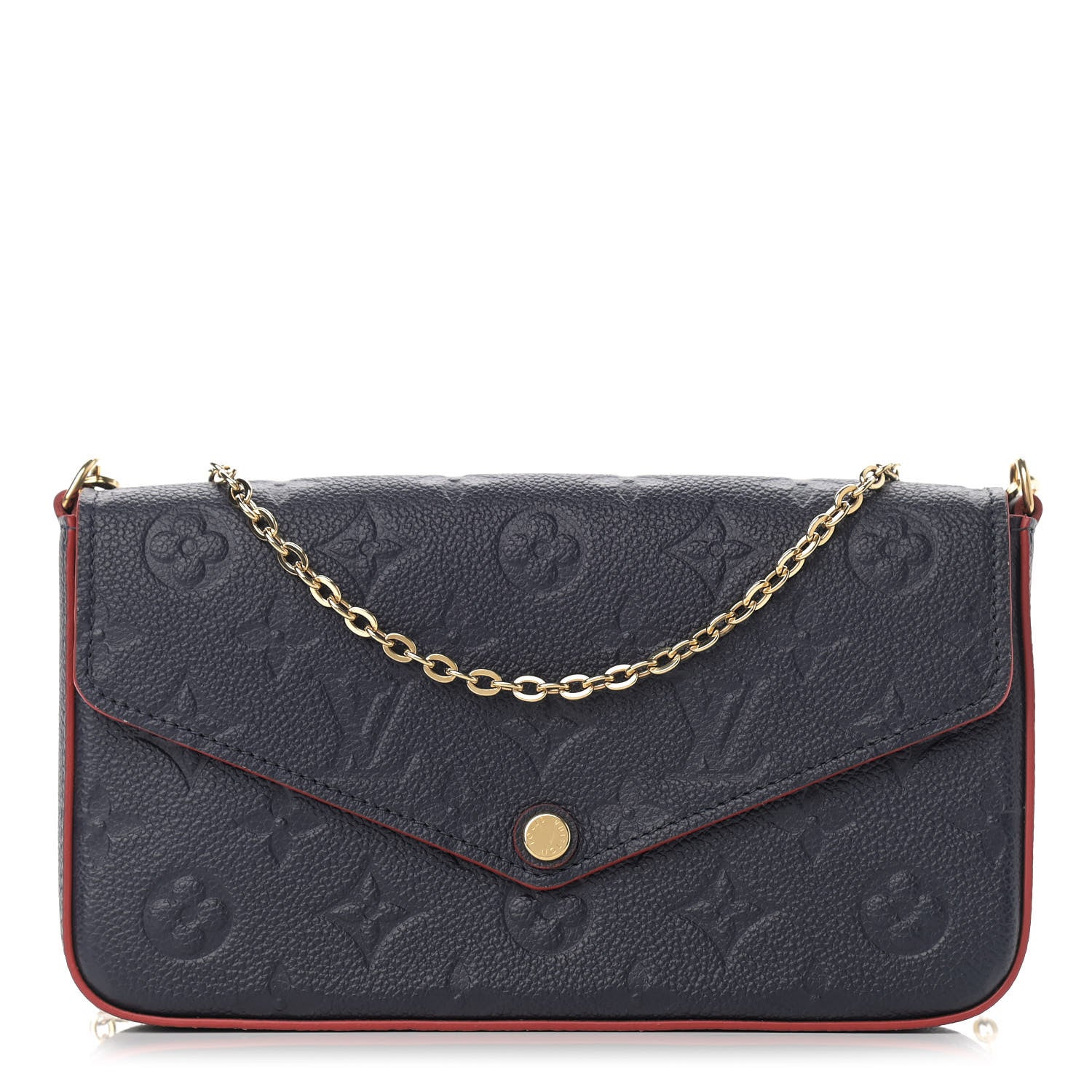 Louis Vuitton Empreinte Pochette Felicie Chain Wallet Marine Rouge 3 of 11