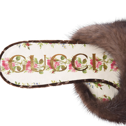 Gucci Mink Velvet GG Monogram Candy Mules 38.5 Scan Brown Brown 6 of 8