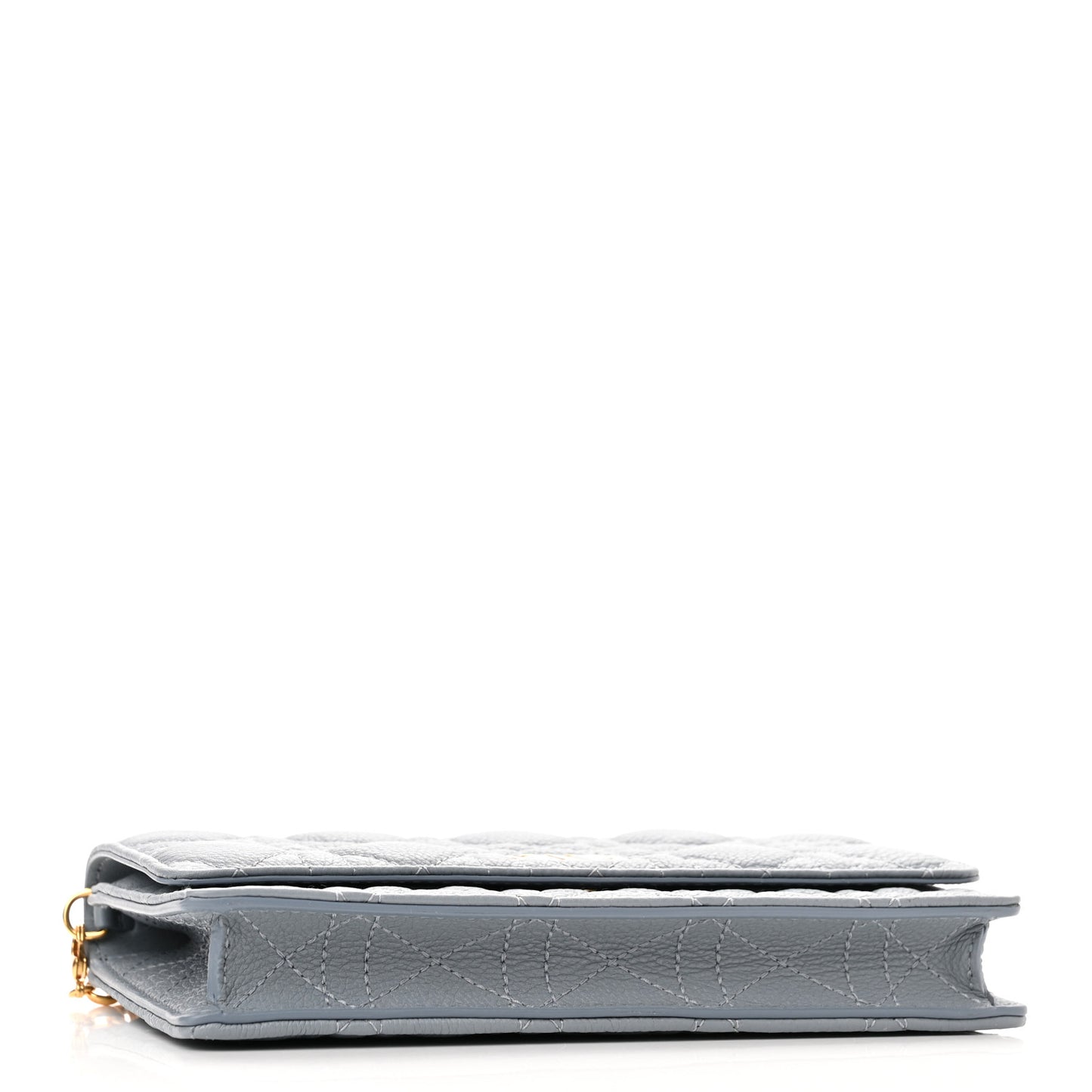 Supple Calfskin Caro Pouch with Chain Cloud Blue