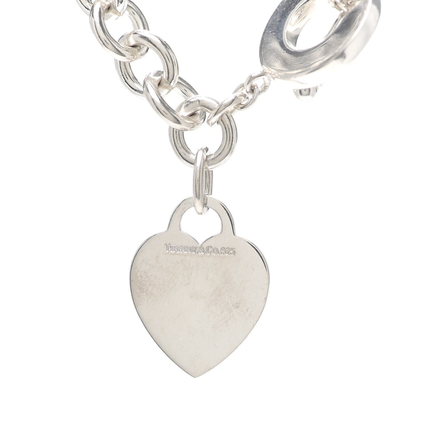 Sterling Silver Heart Tag Toggle Necklace