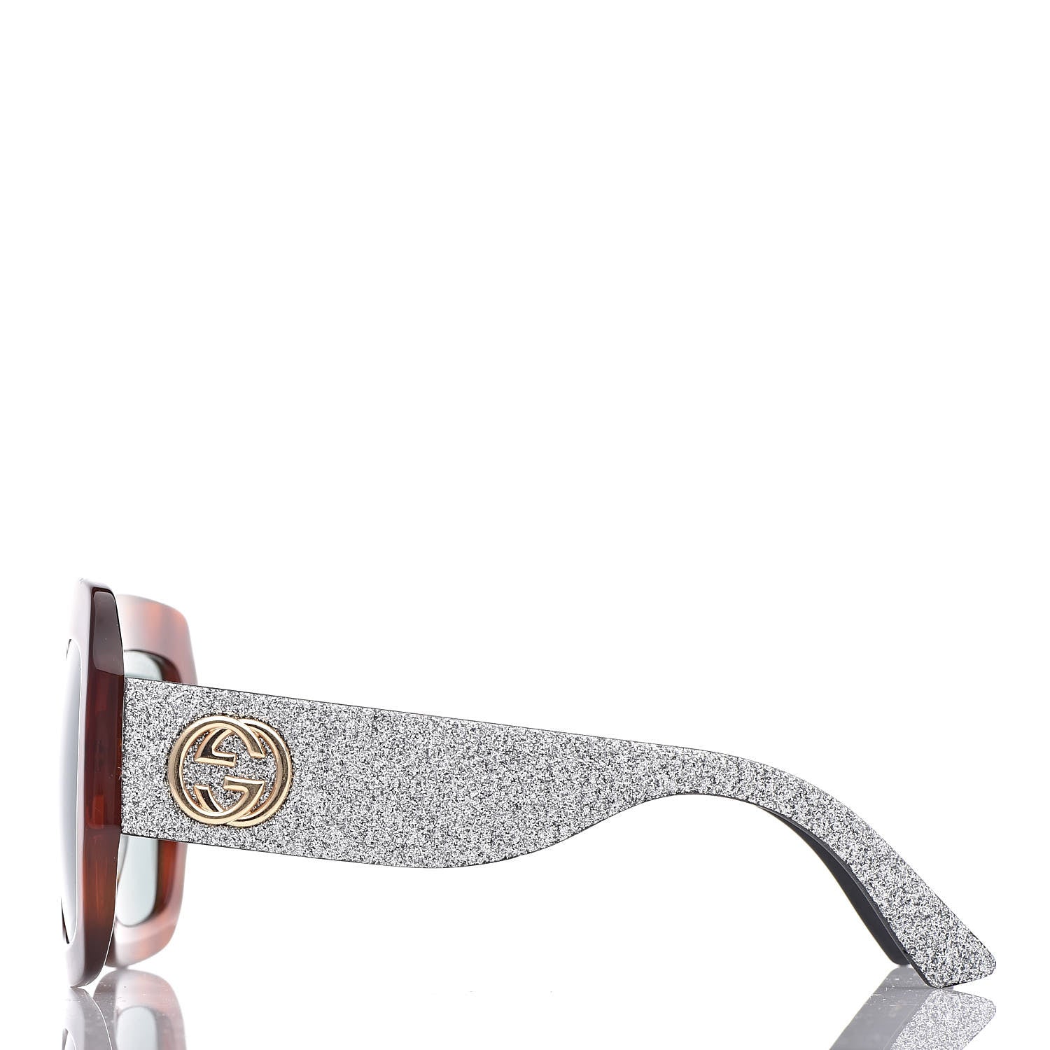 Gucci Square Frame GG0102S Sunglasses Glitter Silver Multi 5 of 16