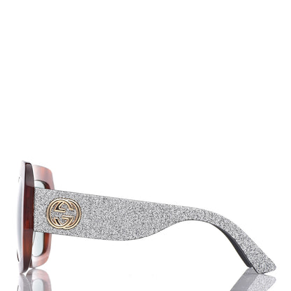 Gucci Square Frame GG0102S Sunglasses Glitter Silver Multi 5 of 16