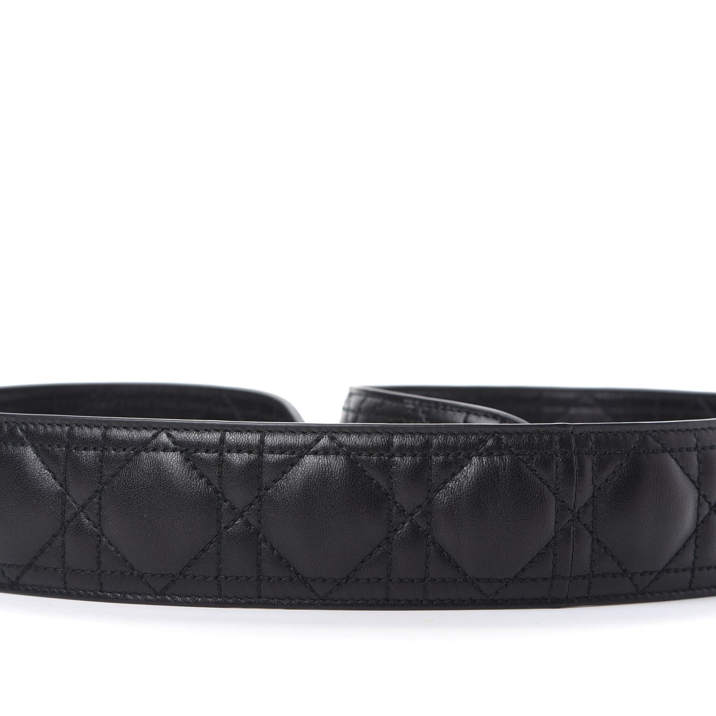 Lambskin Cannage Shoulder Strap Black