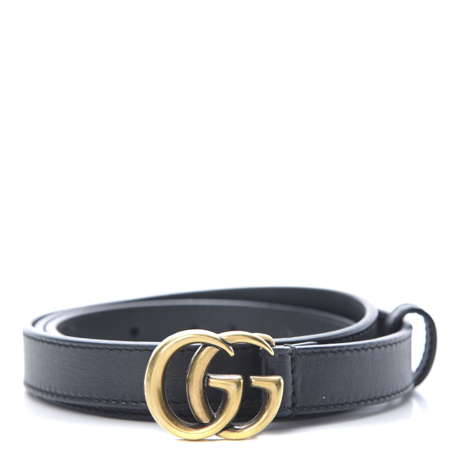 Gucci Calfskin Double G 20mm Belt 95 38 Black 1 of 7
