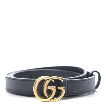 Gucci Calfskin Double G 20mm Belt 95 38 Black 1 of 7