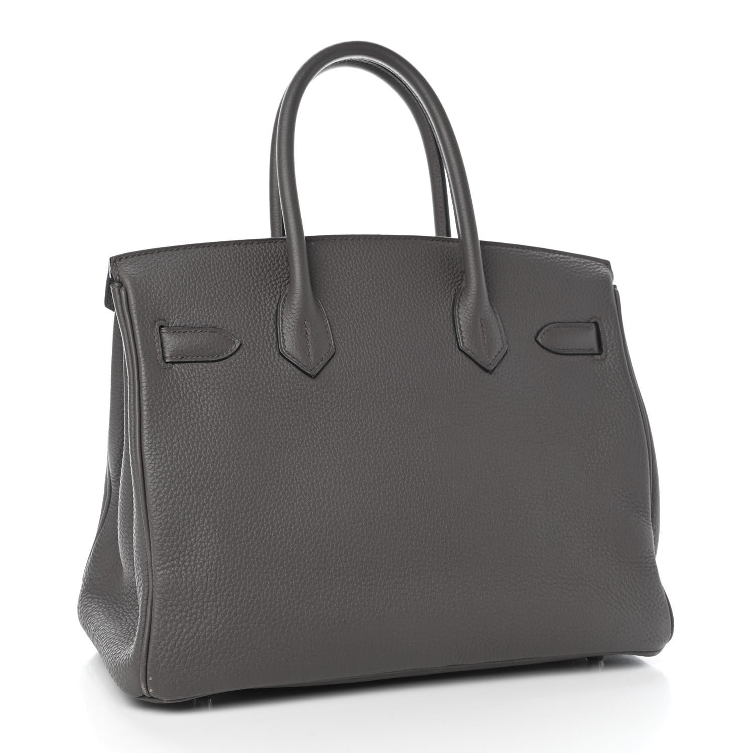 Hermes Togo Horseshoe Birkin 30 Etain Bleu Electrique 3 of 13