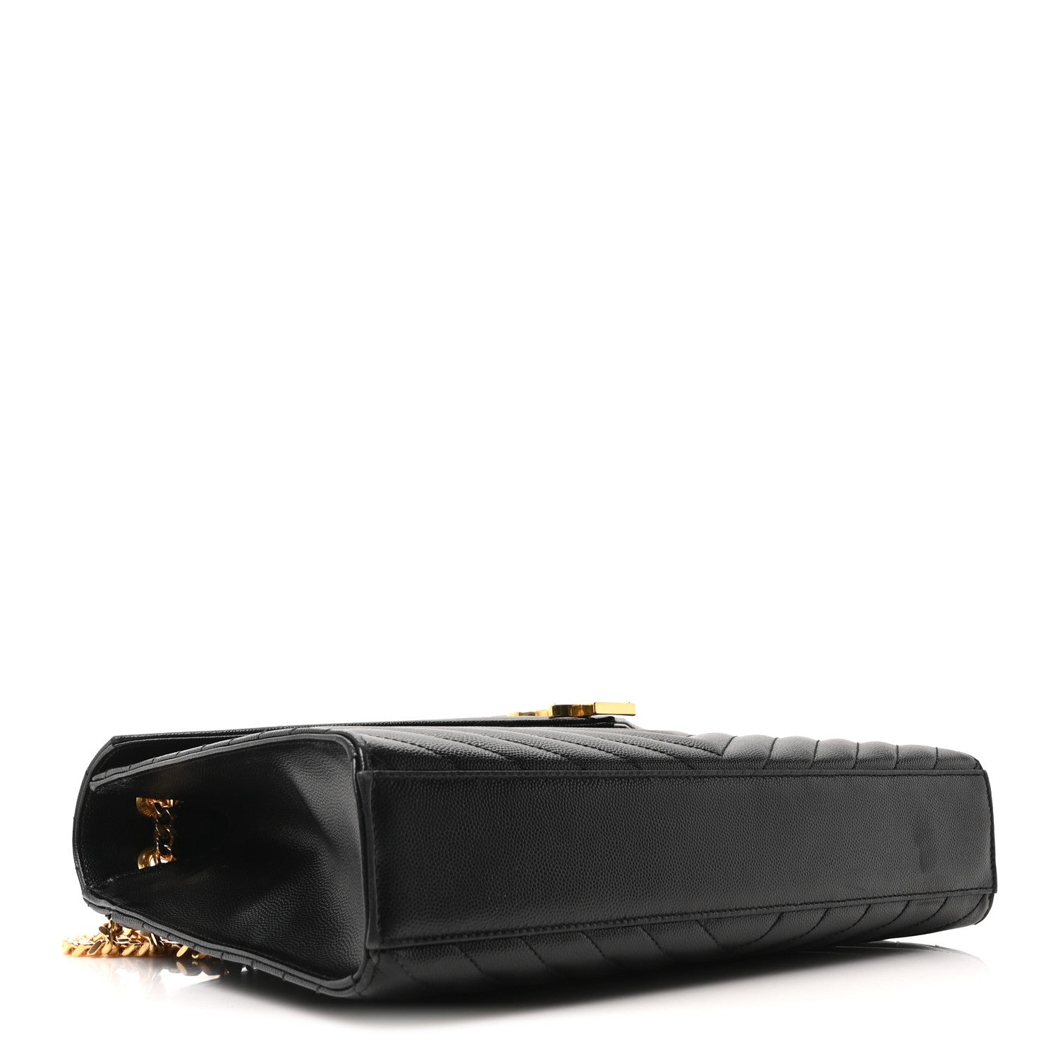 Saint Laurent Grain De Poudre Textured Mixed Matelasse Large Triquilt Monogram Satchel Black 4 of 10