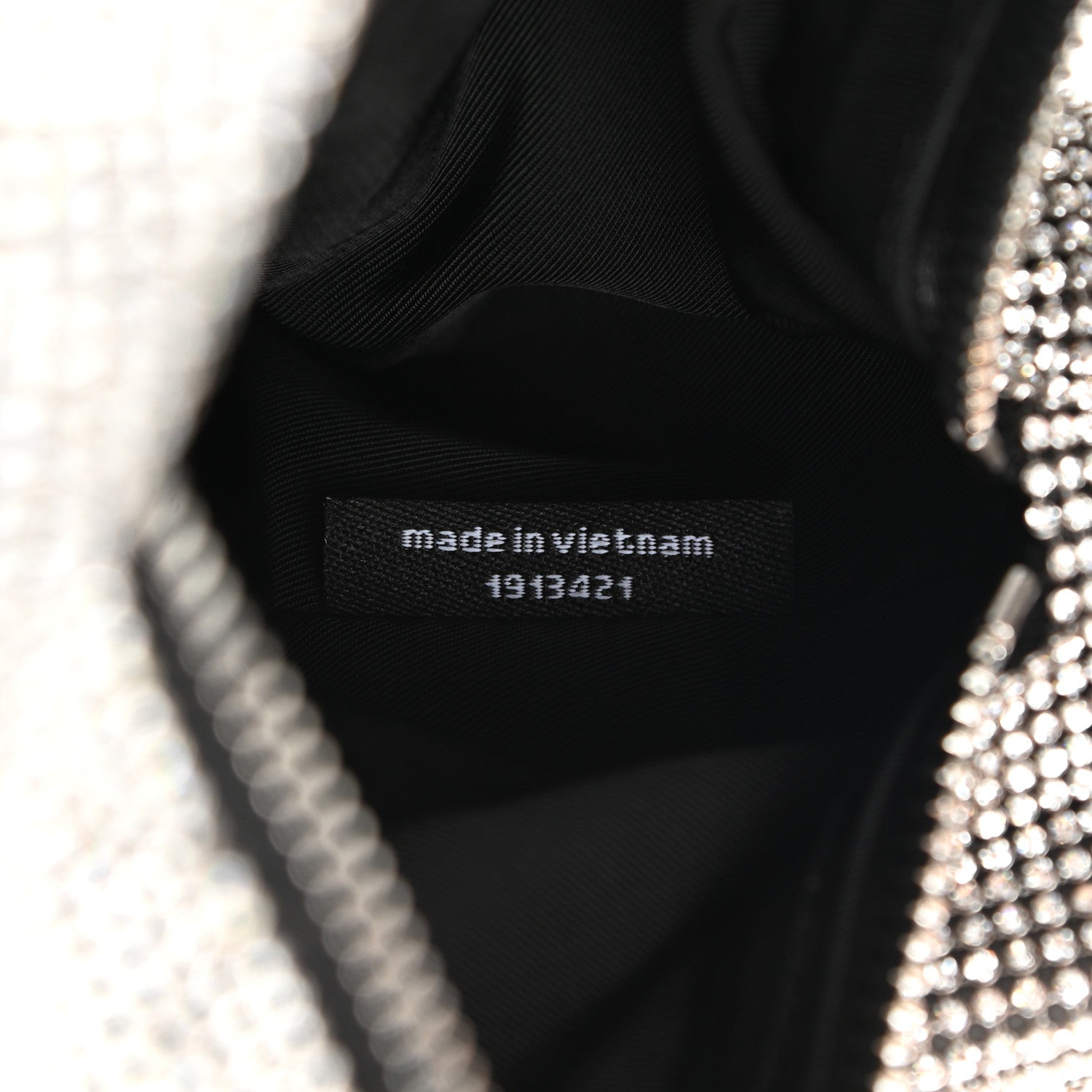 Alexander Wang Mesh Crystal Rhinestone Mini Scrunchie Clutch Black Silver 7 of 10