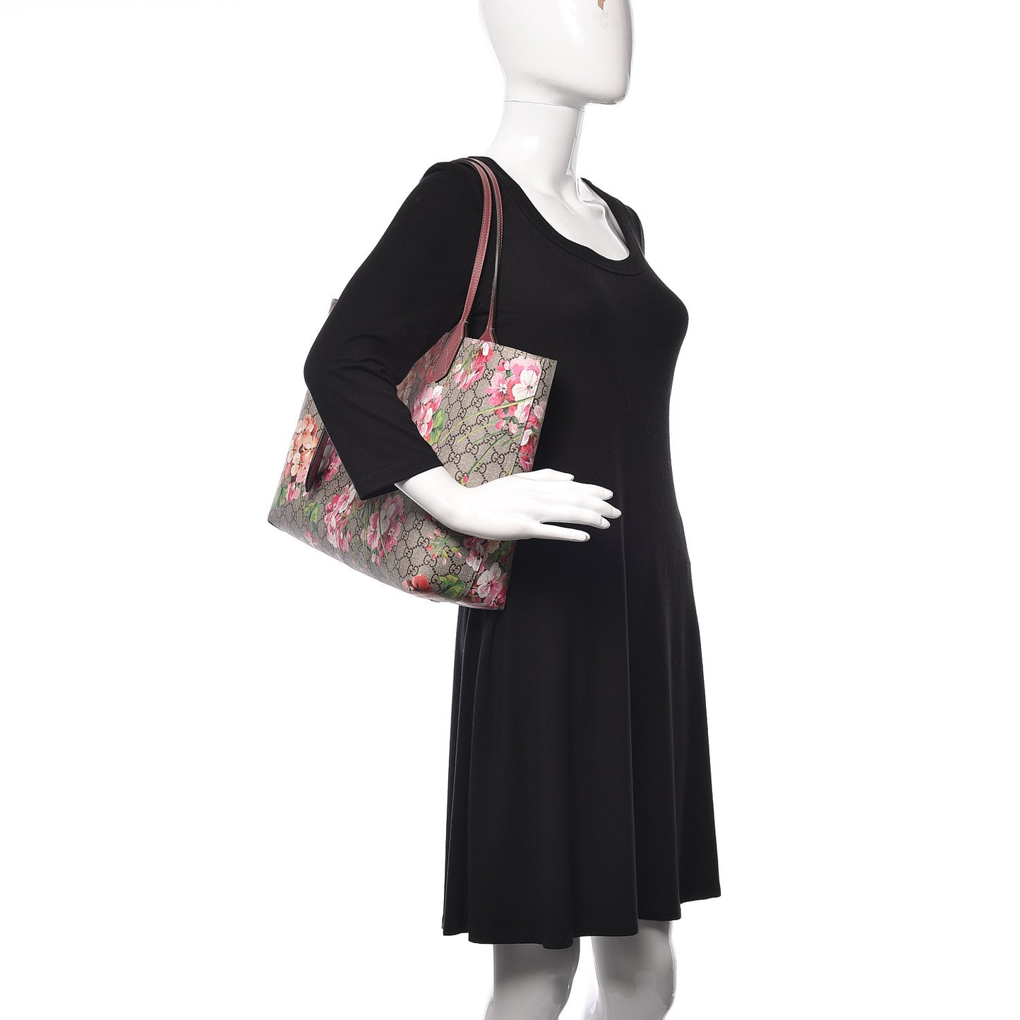 GG Supreme Monogram Blooms Medium Reversible Tote Beige Multicolor Dry Rose