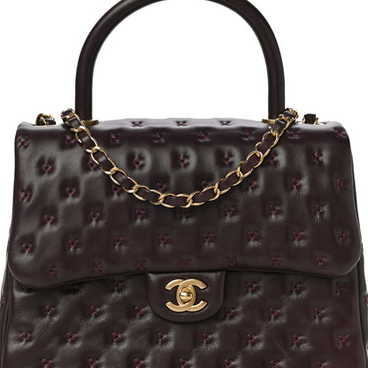 Chanel Lambskin Cross Stitch Small Coco Handle Flap Burgundy 8 of 14