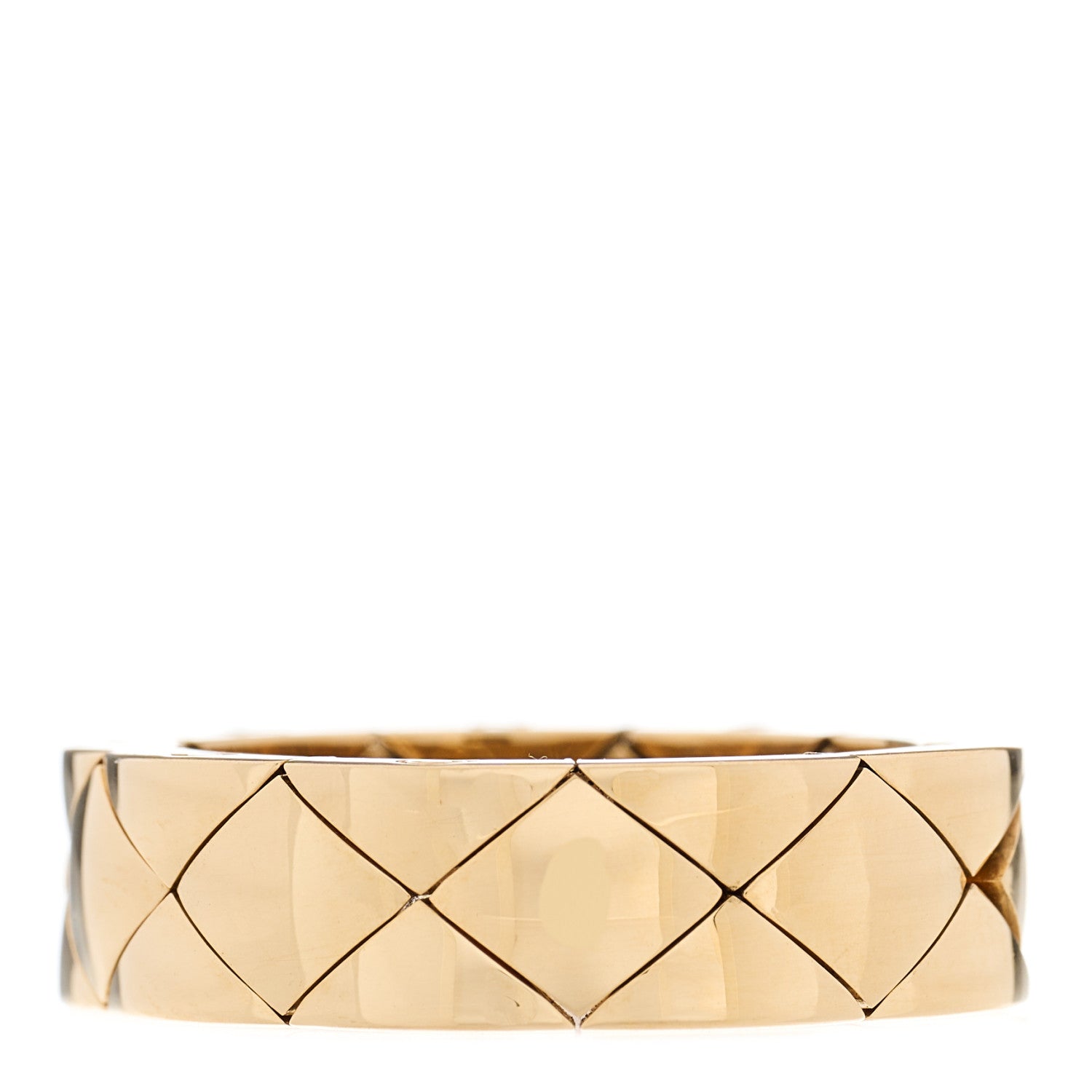 Chanel 18K Yellow Gold Small Matelasse Ring 57 8 2 of 4