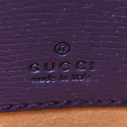 Gucci Textured Dollar Calfskin Enamel Double G Strawberry Wallet On Chain Pink Blue 6 of 14
