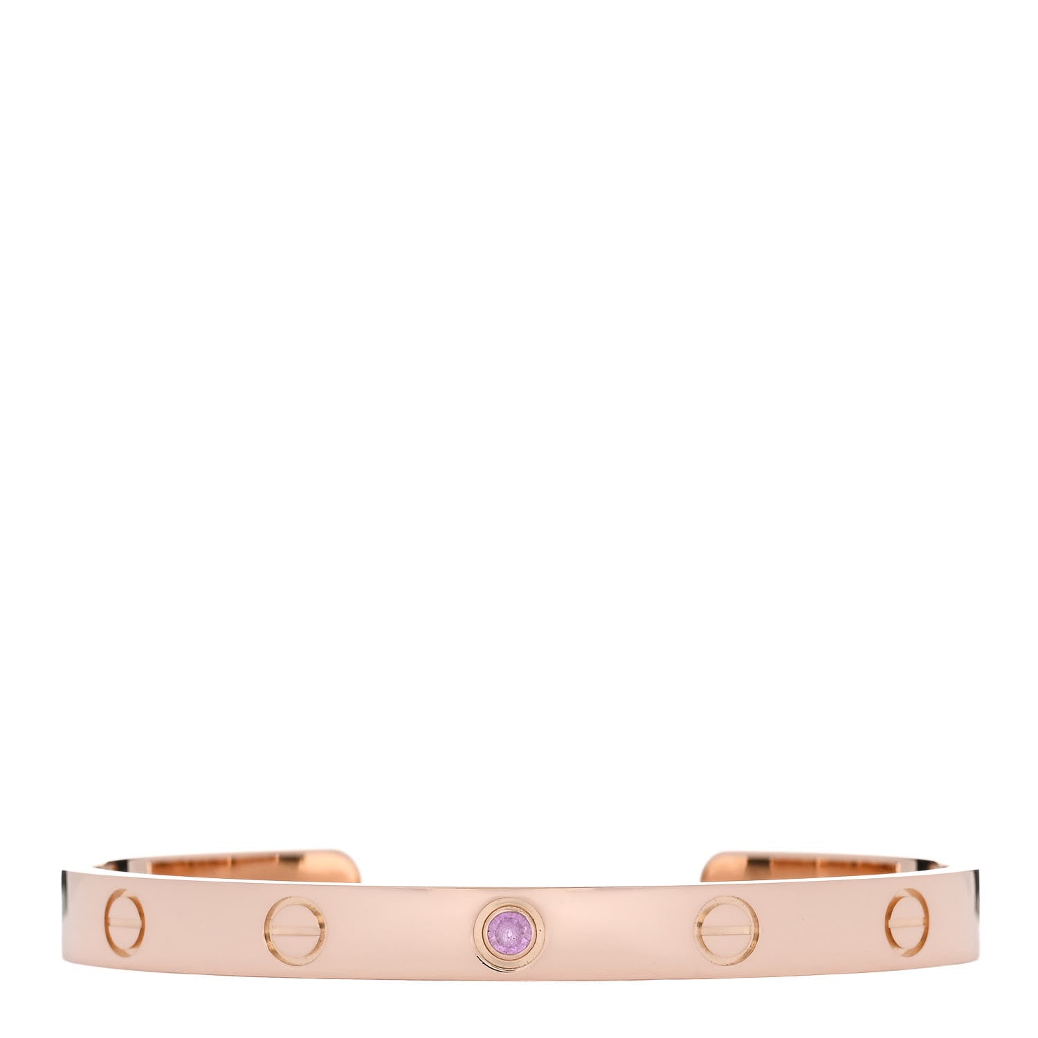 Cartier 18K Pink Gold Pink Sapphire LOVE Cuff Bracelet 17 1 of 3