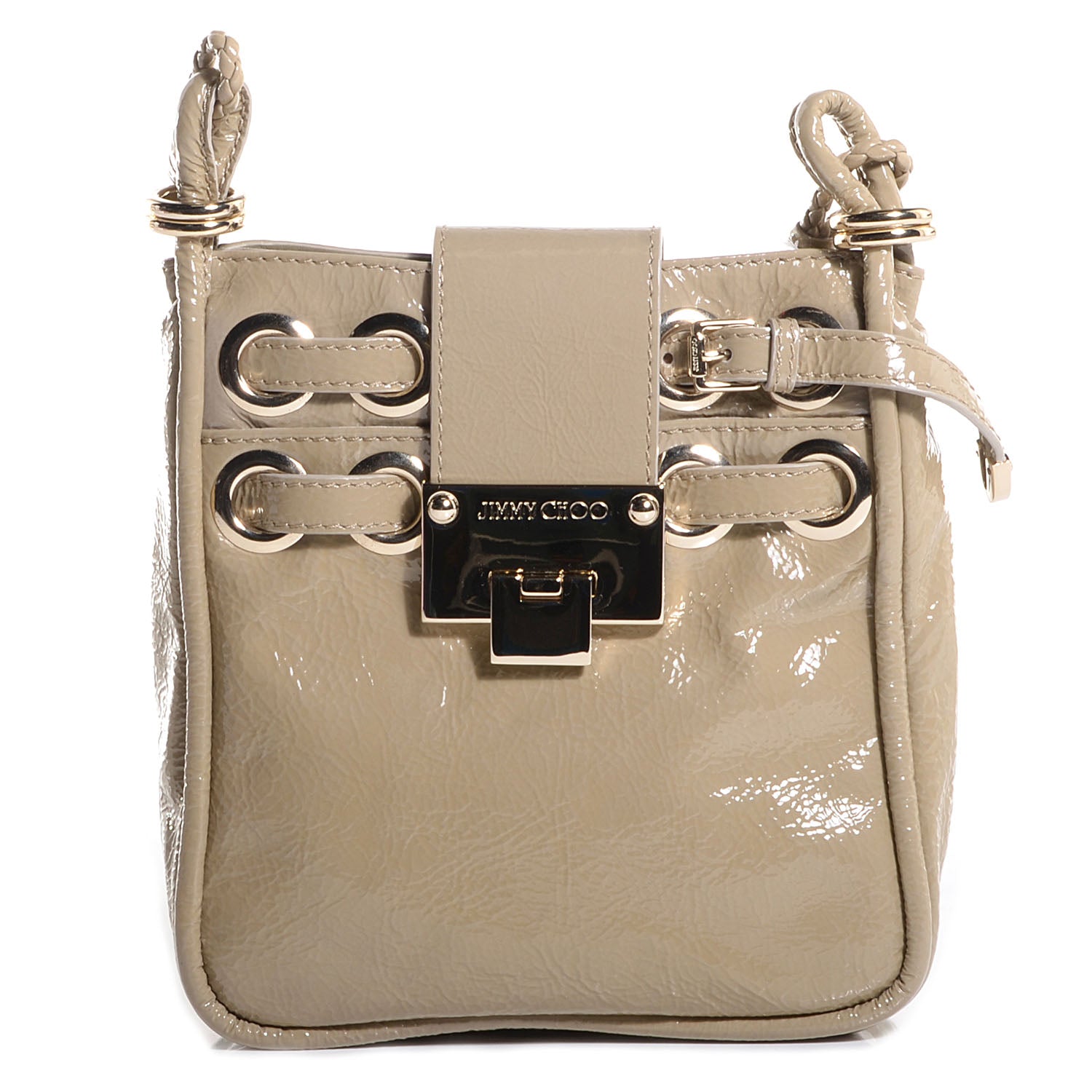 Jimmy Choo Patent Crossbody Flap Bag Nude 1 of 7
